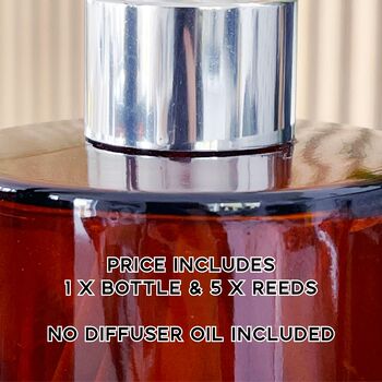 Amber Glass Diffuser Bottle And Reed Set, 6 of 9
