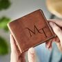 Personalised Handmade Leather Wallet With Lasered Initials, thumbnail 1 of 8
