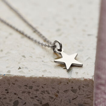 Personalised Silver Star Necklace Christmas Bauble, 3 of 7