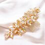 Enya Champagne Gold Crystal Hair Comb, thumbnail 8 of 8