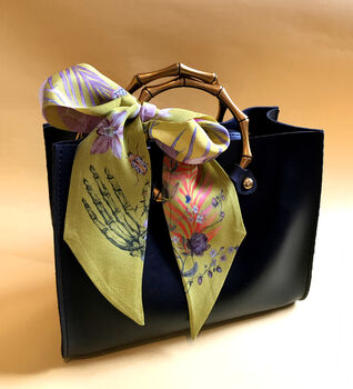 Golden 'Skinny' Silk Scarf In 'Enticement' Print, 2 of 7