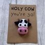 Personalised Age Cow Crochet Birthday Card Handmade, thumbnail 1 of 12