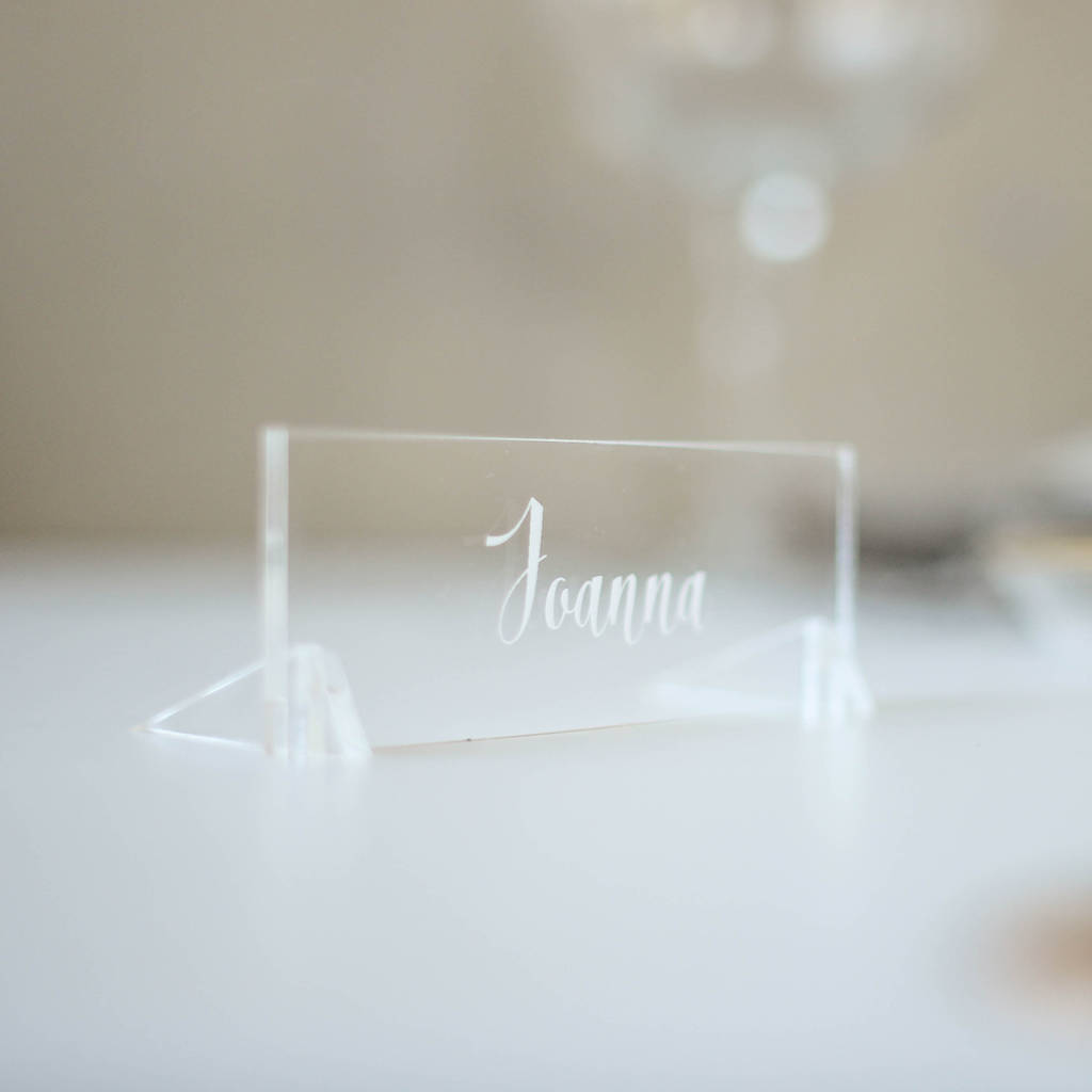 Personalised Wedding Place Settings In Clear Acrylic, 1 of 5