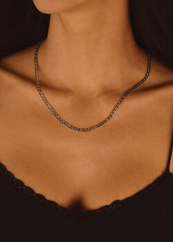 Figaro Chain Necklace Silver Gift, 3 of 6