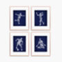 Set Of Four Men's Football Prints In A Sketch Style, thumbnail 1 of 5