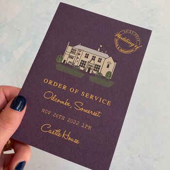 Wedding Venue Bespoke Illustration Luggage Tag, 9 of 12