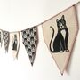 Cat Bunting. Handmade Cotton Garland, thumbnail 1 of 4