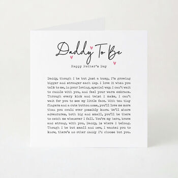 Sentimental Daddy To Be Father’s Day Poem Card From Bump First Father’s Day Pregnancy Card, 2 of 6