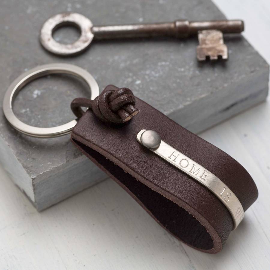 Personalised Leather Daddy Keyring By Chambers & Beau