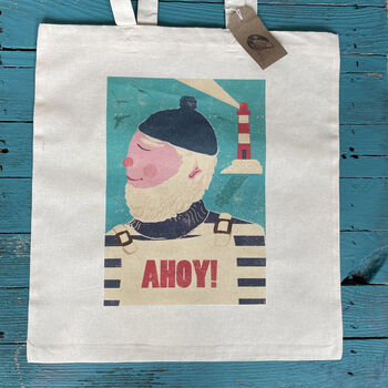 Ahoy! Nautical Cotton Tote Bag, 2 of 4