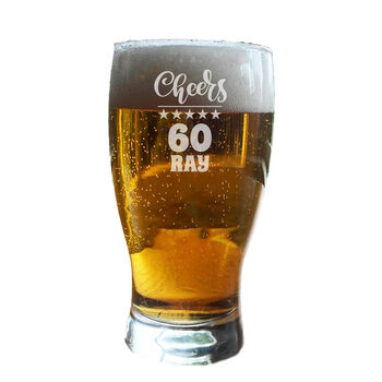 Personalised 60th Birthday Gift Pint Glass, 6 of 12