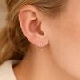 Dainty Sterling Silver Love You To The Moon And Back Pull Through Earrings, thumbnail 1 of 4