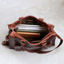 Brown Leather Women's Luxury Travel Bag, thumbnail 3 of 5