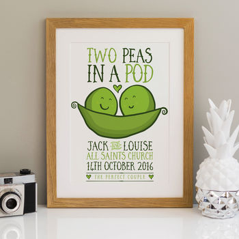 Personalised Wedding Print Peas In A Pod, 3 of 5