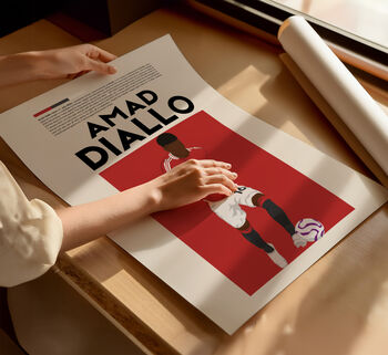 Amad Diallo Man Utd Football Poster, 4 of 6