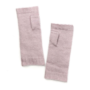Pink Cable Knit Wrist Warmers ~ Eco Friendly, 3 of 6