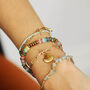 Multi Coloured Semi Precious Stone And Gold Bead Bracelet, thumbnail 3 of 12
