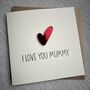 I Love You Mummy Mirror Acrylic Heart Valentine's Day Card, thumbnail 1 of 5