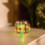 Solar Glass Lantern LED Mosaic Lighting Outdoor Decor, thumbnail 9 of 12