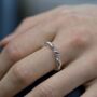 Dainty Sterling Silver Twist Foil Slim Stacking Ring, thumbnail 1 of 3