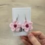 Handmade Crochet Cherry Blossom Earrings, thumbnail 2 of 8