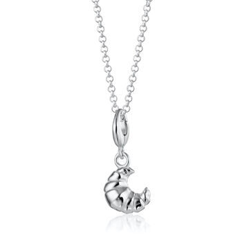 Croissant Charm Necklace, Sterling Silver Or 18ct Gold Plated, 8 of 12