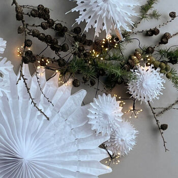 Fold Paper Snowflake Decorations Pack Of Three, 3 of 4