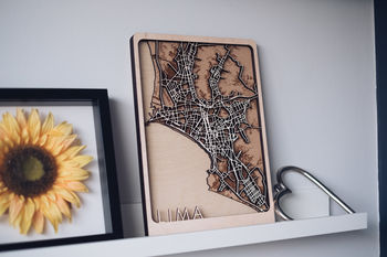Lima Multi Layer Wood Map. Customisable, 3 of 6
