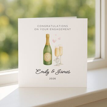 Personalised Simple Engagement Card For Couple Or Friends, 2 of 7