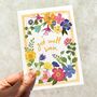 Whimsical Floral Garden Get Well Soon Card, thumbnail 4 of 6