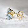 Blue Aquamarine Stud Earrings In Silver Or Gold, thumbnail 8 of 12