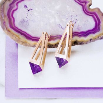 Labradorite Geometric Sterling Silver Drop Earrings, 4 of 7
