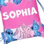 Disney Lilo And Stitch Drawstring Bag Personalised Girls, thumbnail 3 of 6