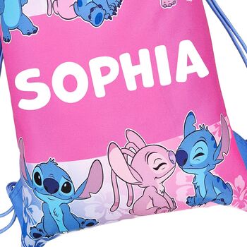 Disney Lilo And Stitch Drawstring Bag Personalised Girls, 3 of 6