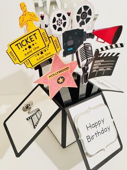 Film Fan Themed 3D Birthday Card, 7 of 8