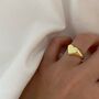 Heart Love Signet Ring In Sterling Silver, Gold Plated, thumbnail 3 of 9