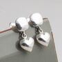 Sterling Silver Heart Droplet Studs, thumbnail 2 of 5