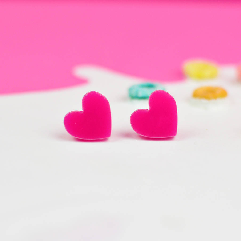 Colourful Love Heart Earrings, 1 of 5