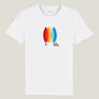 Surfboard Organic White Beach T Shirt, thumbnail 3 of 6