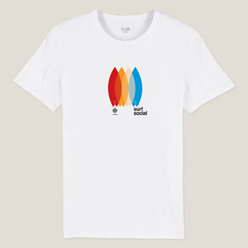 Surfboard Organic White Beach T Shirt, 3 of 6