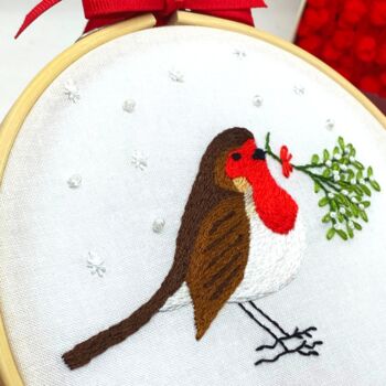 Christmas Robin Embroidery Kit, 7 of 11