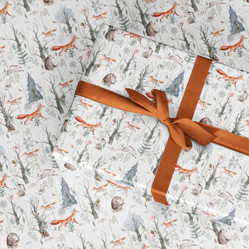 Christmas Forest Fox Gift Wrapping Paper Roll, 3 of 3