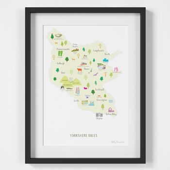Map Of Yorkshire Dales National Park Art Print, 2 of 6