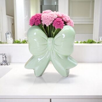 Petite Ceramic Bow Vase, 7 of 9