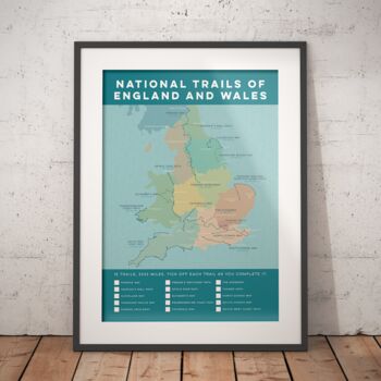 Hiking Trails Of England And Wales Map Art Print, 4 of 7