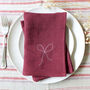 Embroidered Bow Linen Napkins, thumbnail 1 of 6