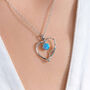 Molten Sterling Silver Blue Opal Heart Necklace, thumbnail 1 of 11