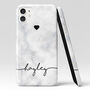 Personalised Silver Marble Heart Phone Case, thumbnail 6 of 6