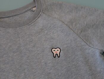 Embroidered Cute Tooth Kids Sweater, 4 of 5