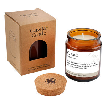 Cariad Dictionary Definition Large Scented Brown Candle Box, 2 of 2